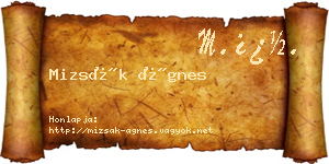 Mizsák Ágnes névjegykártya