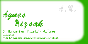 agnes mizsak business card